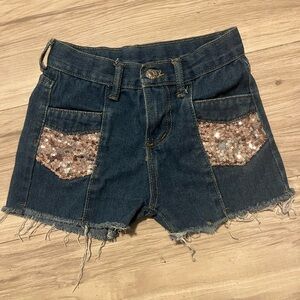 Stylish Denim Shorts with Sequin Accents